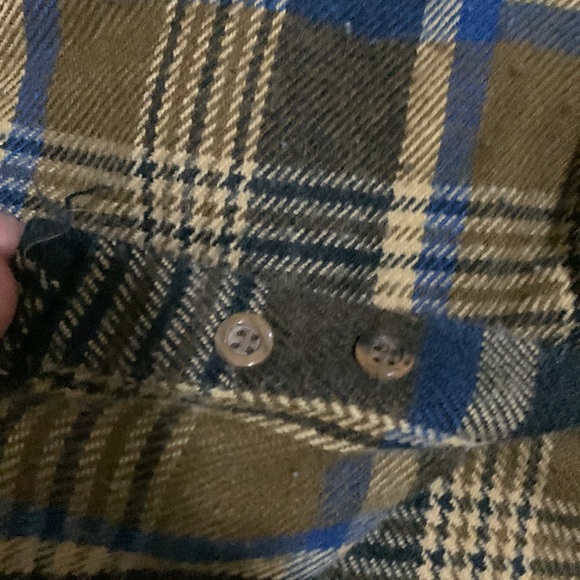 AZUR mens casual button up shirt, brown, tan, and black. Medium sized - Picture 3 of 4